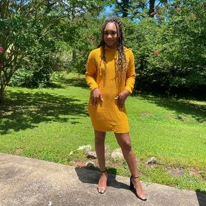 Medium Gold Mini Sweater Dress